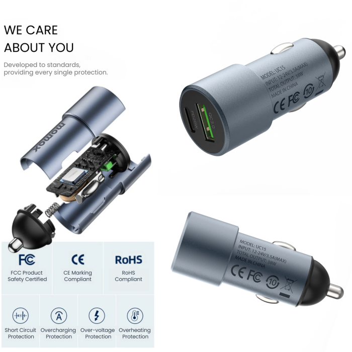 Incarcator Auto Power-momax 38W PD 3.0 Dual-Port [3]