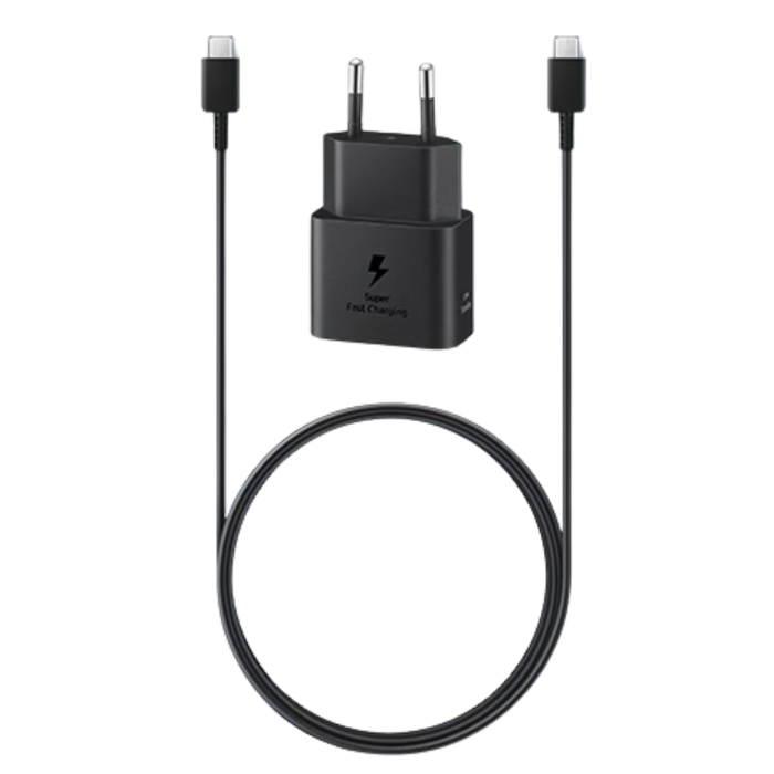 Set Incarcator si cablu Original Samsung USB-C 25W Travel Charger + USB-C Data Cable 1m, Black [5]