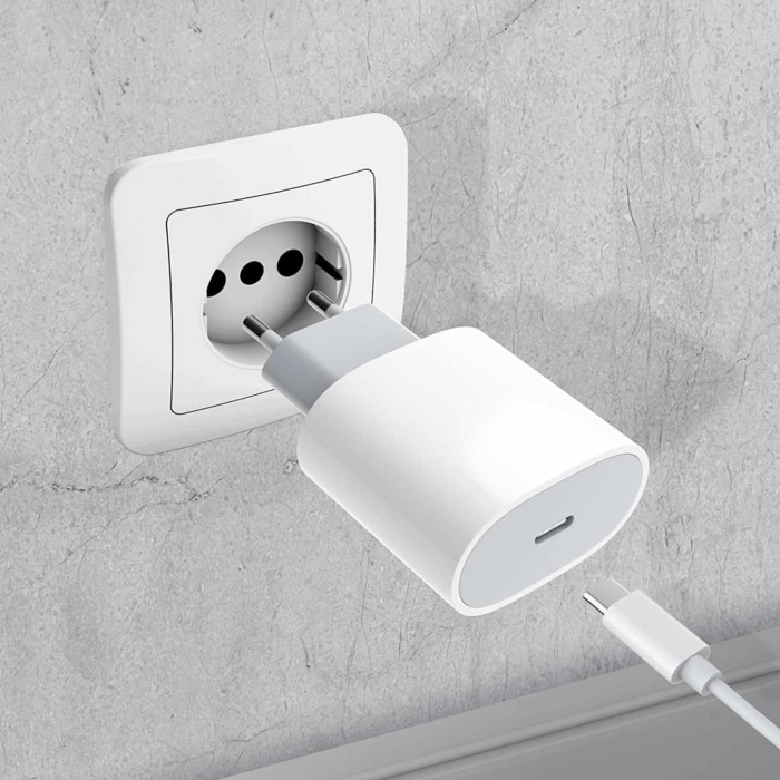 Încărcător Rețea, iPhone, PD Fast Charge, Type-C 20W, Alb [6]