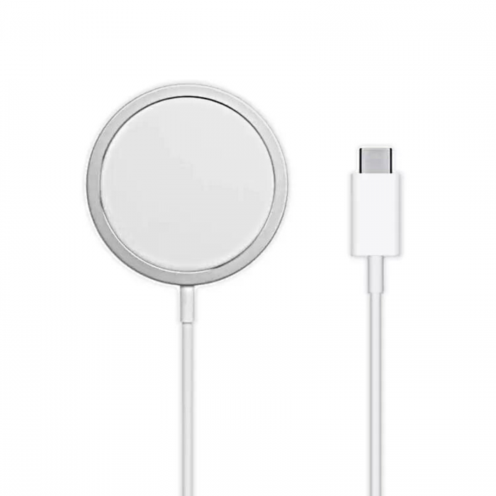Incarcator Wireless MagSafe pentru iPhone, 15w, USB-C, Alb [1]