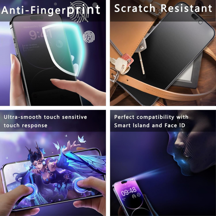 Kit Folie ATB HD Mata Anti-Amprente, KingKong - EasyApp pentru iPhone 15 Pro Max [8]