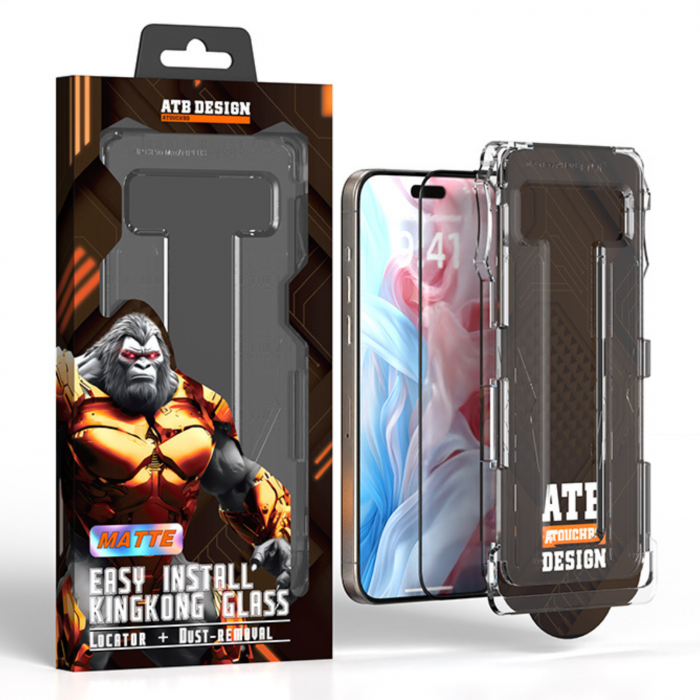 Kit Folie ATB HD Mata Anti-Amprente, KingKong - EasyApp pentru iPhone 13 Pro Max/ 14 Plus [1]