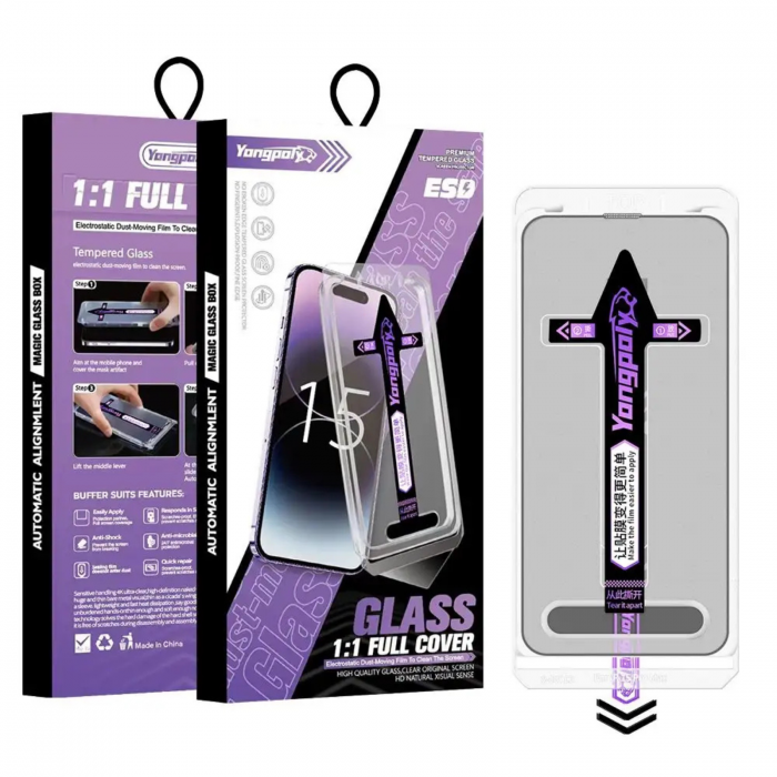 Kit Folie HD Auto Aliniere si Auto Curatare pentru iPhone 16 Pro Max [1]