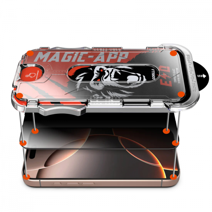 Kit Folie Privacy, X- Gorilla Glass Magic-App pentru iPhone 13 Pro Max/ 14 Plus [3]