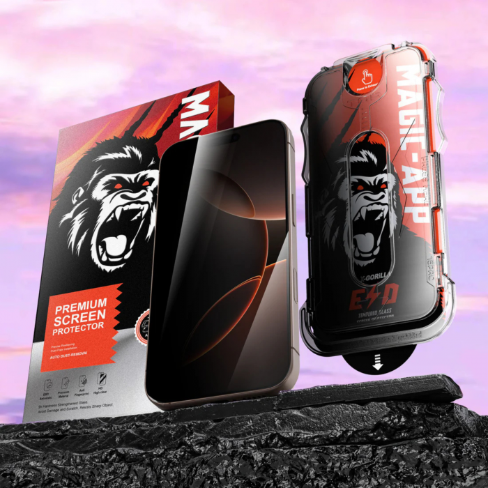 Kit Folie Privacy, X- Gorilla Glass Magic-App pentru iPhone 13 Pro Max/ 14 Plus [4]