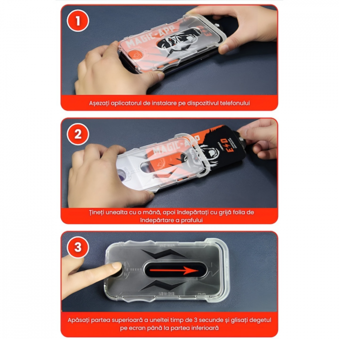 Kit Folie HD, X- Gorilla Glass Magic-App pentru iPhone 15/ 16 [9]