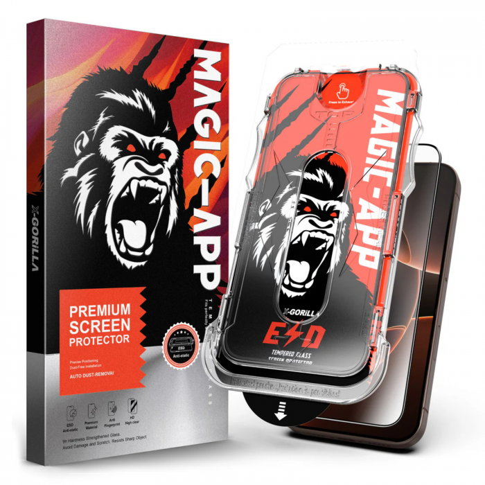 Kit Folie HD, X- Gorilla Glass Magic-App pentru iPhone 15/ 16 [12]