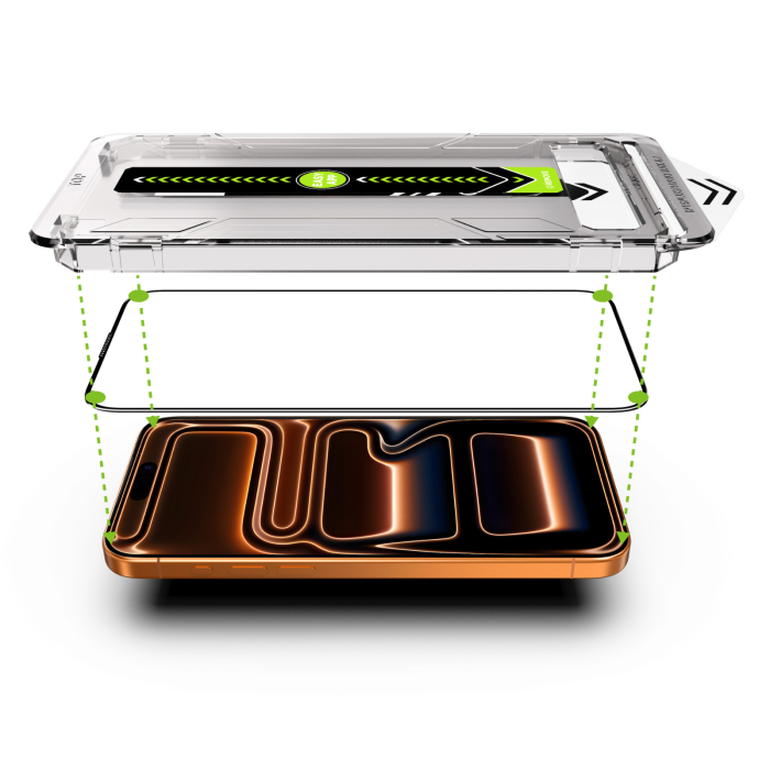 Kit X2 Folii iPhone 13 Pro Max/ 14 Plus, din Sticla Transparenta, Robotek Titan 2.0 Dust Removal Easy App [5]
