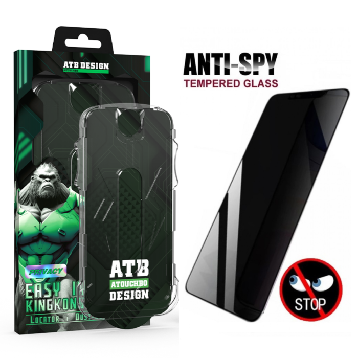 Kit Folie iPhone 17 Pro Max - ATB Privacy Glass, KingKong - EasyApp [2]