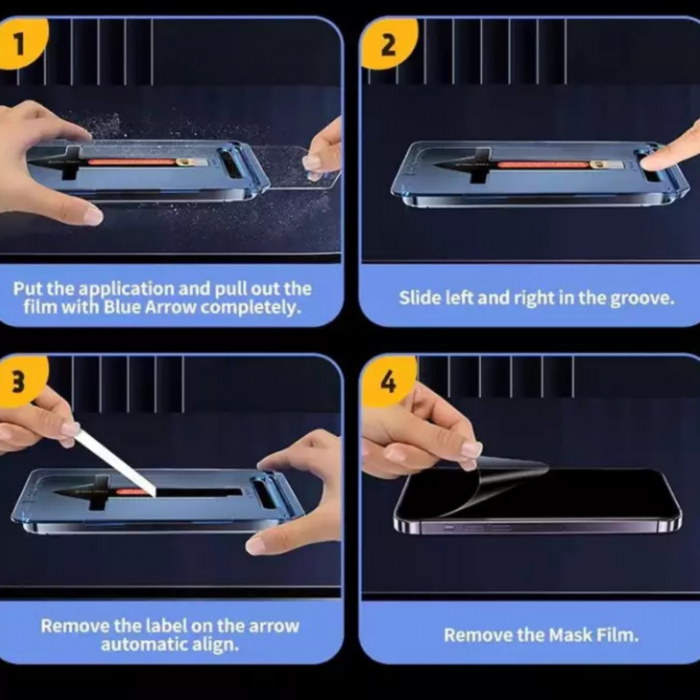 [Pachet 2in1] 2 Folii Sticla Privacy Titan si 1 Kit de instalare Dust Removal Easy App pentru iPhone 18 Pro Max [14]