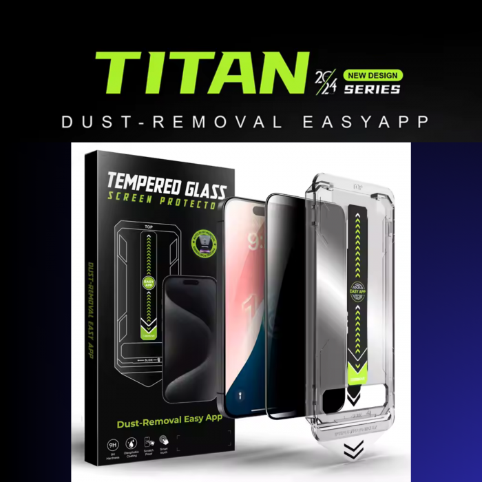 Kit Folie Sticla Privacy, Titan Dust Removal Easy App pentru iPhone 16 Pro Max [14]