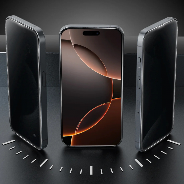 [Pachet 2in1] 2 Folii Sticla Privacy Titan si 1 Kit de instalare Dust Removal Easy App pentru iPhone 15 Pro [7]