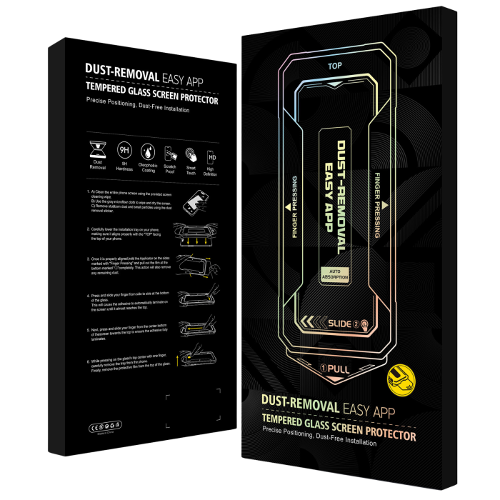 Kit Folie Sticla Privacy, Ultra Premium Titan Dust Removal Easy App pentru iPhone 14 Pro Max [12]