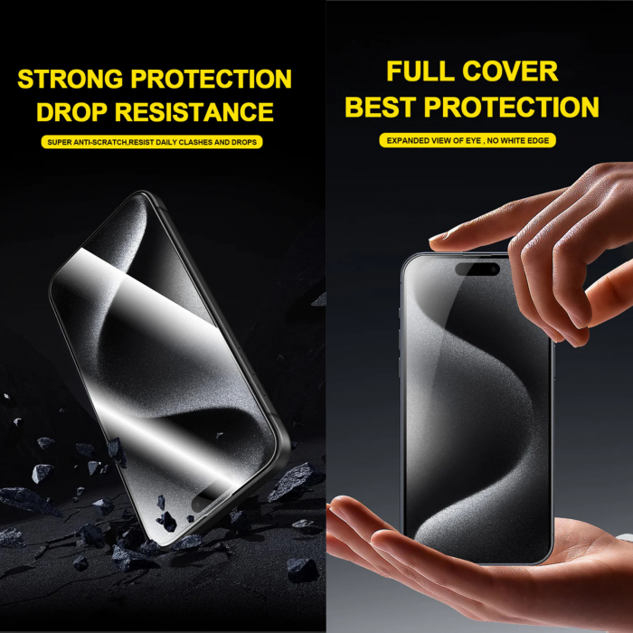 Kit Folie Sticla HD, New Dust Removal Easy App pentru iPhone 12/ 12 Pro [6]
