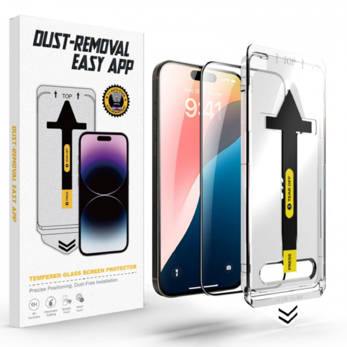 Kit Folie Sticla HD, New Dust Removal Easy App pentru iPhone 11 Pro/ XS/ X [1]