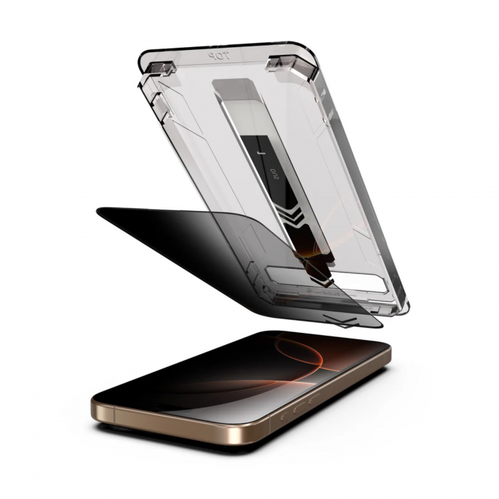 Kit Folie Sticla Privacy, New Dust Removal Easy App pentru iPhone 11/XR [5]