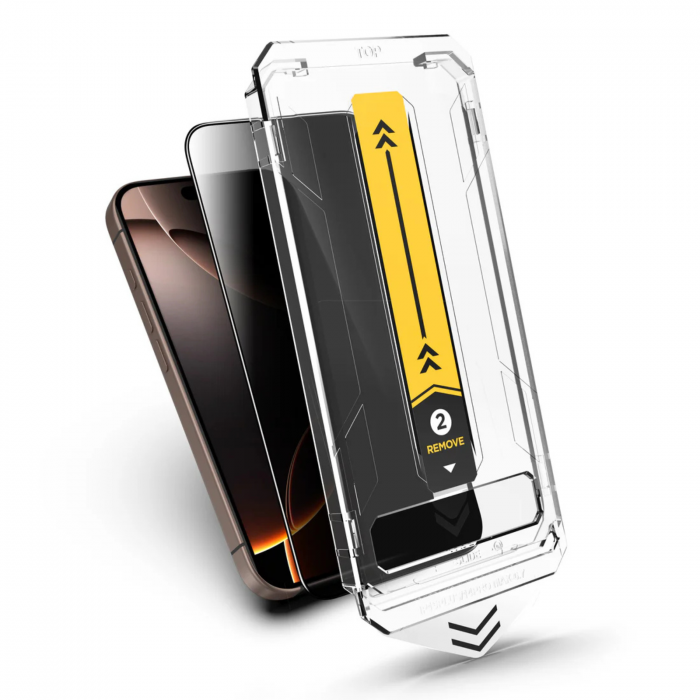 Kit Folie Sticla Privacy, New Dust Removal Easy App pentru iPhone 11 Pro / XS / X [3]