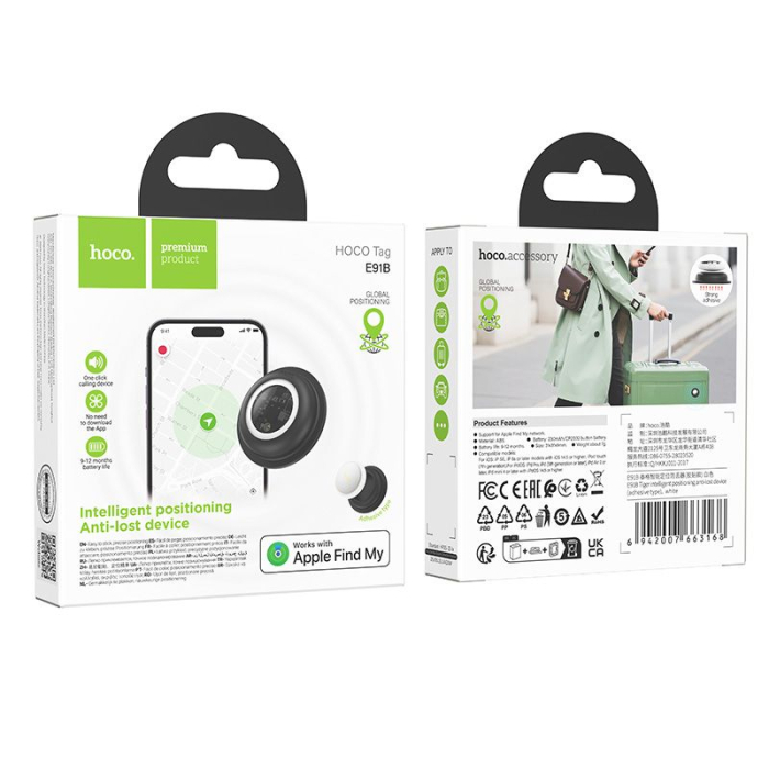 Localizator compatibil cu Apple Find My Hoco E91B alb [8]