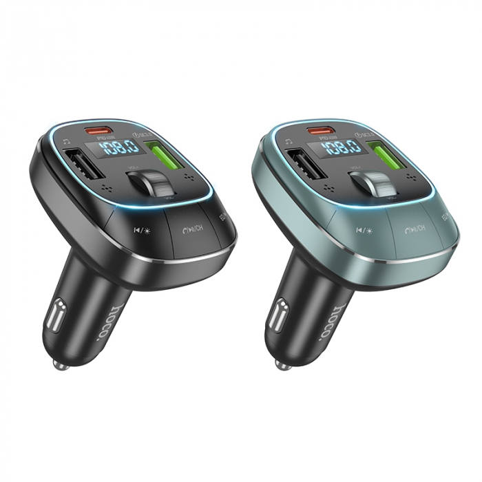 Modulator auto FM E76 hoco. cu Bluetooth si super fast charger PD45W+QC3.0, Black [5]