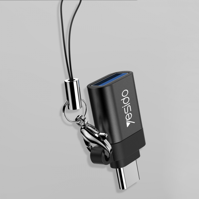 OTG Adaptor (GS06) - Type-C to USB 3.0, Plug & Play, 5Gbps - Black [2]