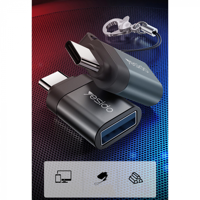 OTG Adaptor (GS06) - Type-C to USB 3.0, Plug & Play, 5Gbps - Black [7]