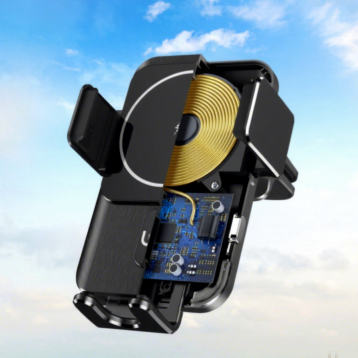 Suport Auto Inteligent Fast Charger Wireless 15W, Negru [4]