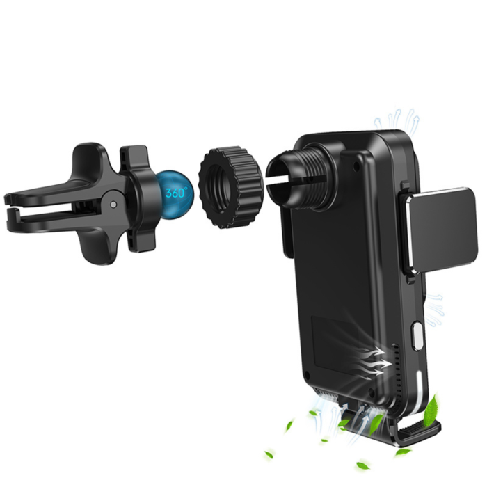 Suport Auto Inteligent Fast Charger Wireless 15W, Negru [3]