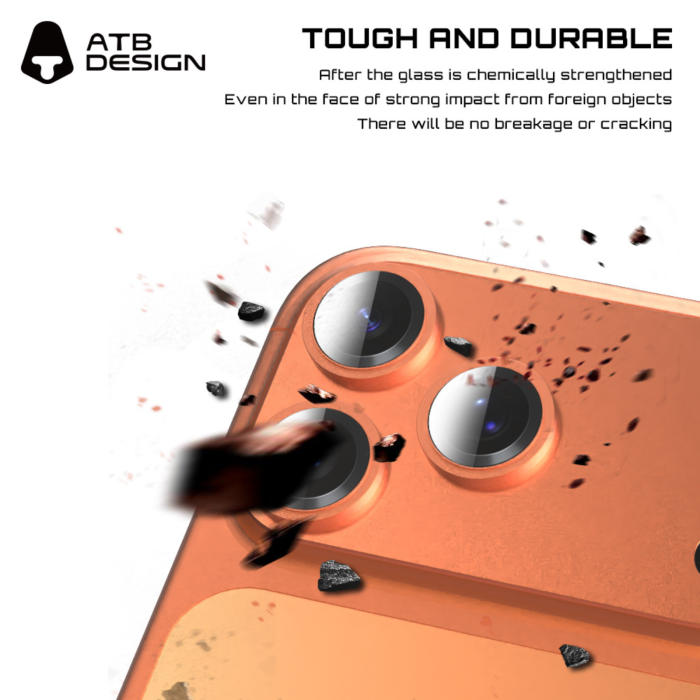 Protectie Camera ATB, Zinc Armor pentru iPhone 17 Pro Max, Orange [4]