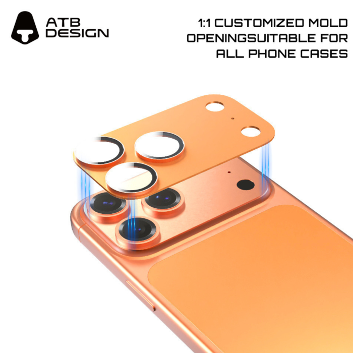 Protectie Camera ATB, Zinc Armor pentru iPhone 17 Pro, Orange [3]