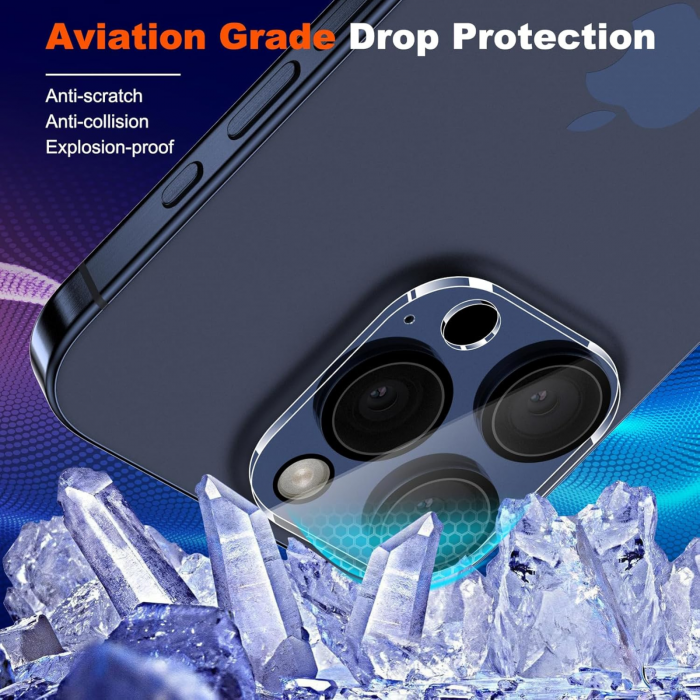 Protectie Camera, iPhone 15 Pro/ 15 Pro Max, Ultra HD, 9H Tempered Premium Nano Glass [8]