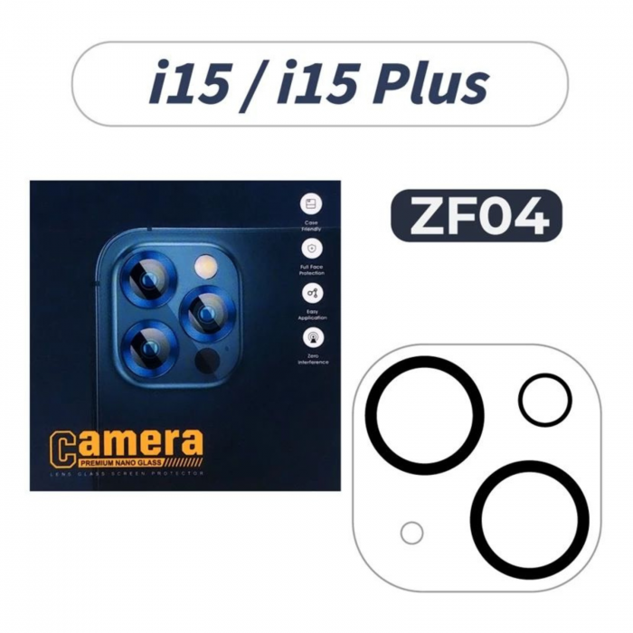 Protectie Camera, iPhone 15/ 15 Plus, Ultra HD, 9H Tempered Premium Nano Glass [2]
