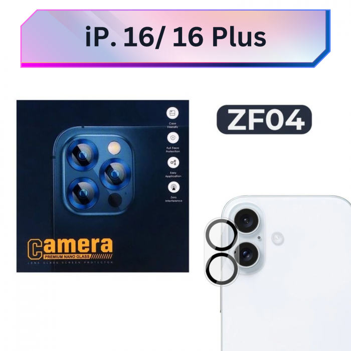 Protectie Camera, iPhone 16/ 16 Plus, Ultra HD, 9H Tempered Premium Nano Glass [2]