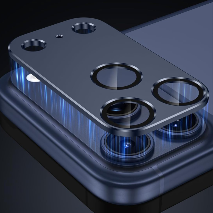 Protectie Camera iPhone 17 Pro, Full Glass, Deep Blue [3]