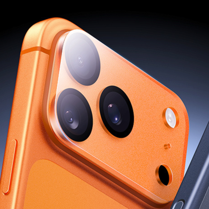 Protectie Camera iPhone 17 Pro Max, Full Glass, Orange [2]