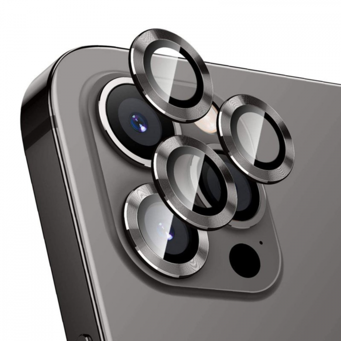 Protectie Camera Metal Style Black pentru iPhone 16 [1]