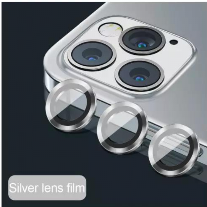 Protectie Camera Metal Style Silver pentru iPhone 16 Pro Max [9]