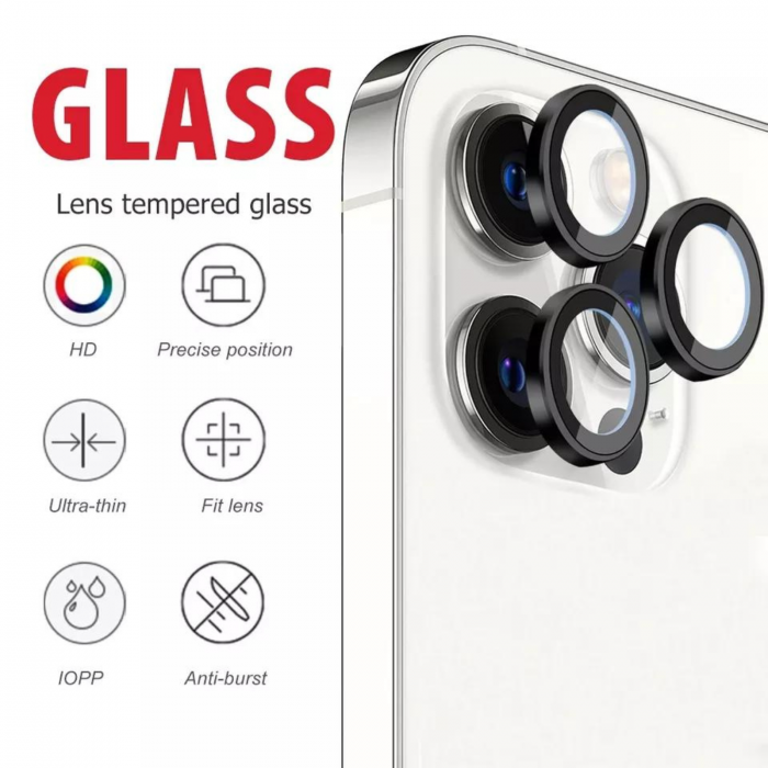 Protectie Camera Metal Style Silver pentru iPhone 17 [7]