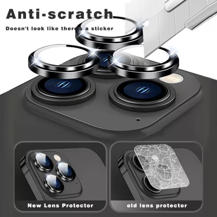 Protectie Camera Metal Style Silver pentru iPhone 16 Pro Max [3]