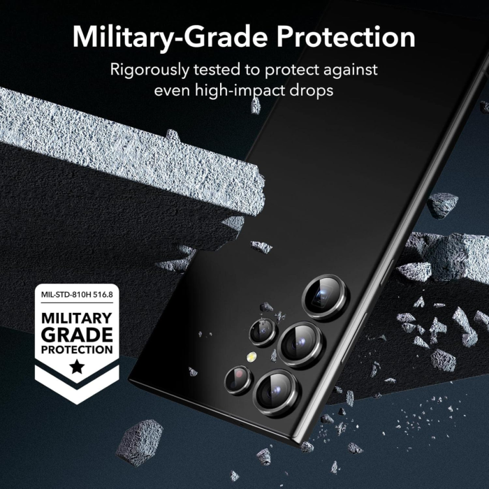 Protectie Lentile Camera Samsung Galaxy S26, ATB Metal - Gorilla Glass, Black [4]
