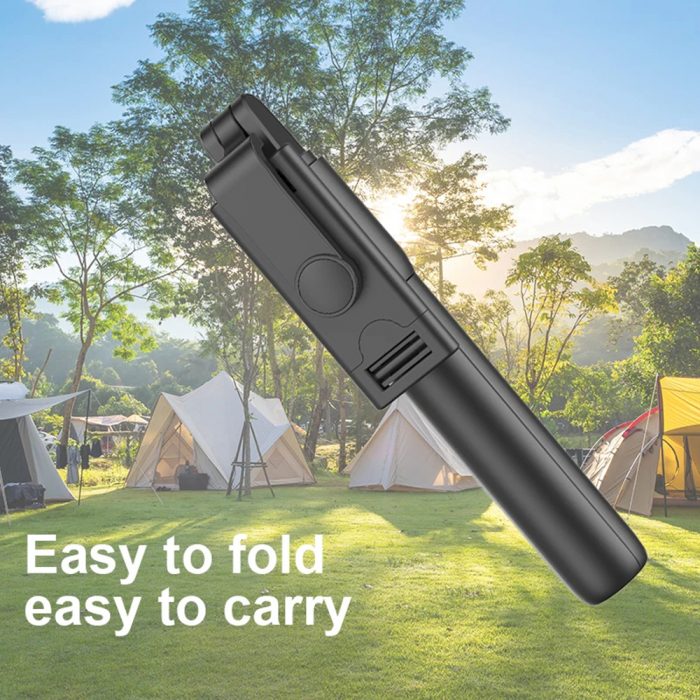Selfie Stick si Suport trepied stabil și compact cu telecomandă Bluetooth (S05), 100cm - Black [3]