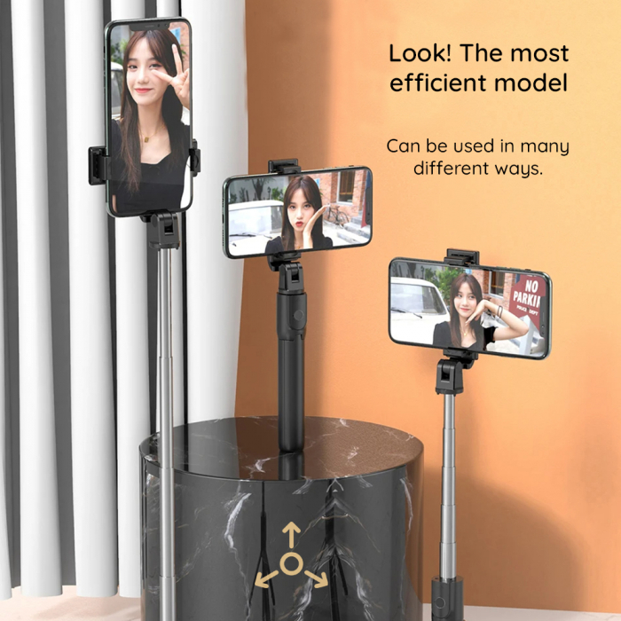 Selfie Stick si Suport trepied stabil și compact cu telecomandă Bluetooth (S05), 100cm - Black [6]