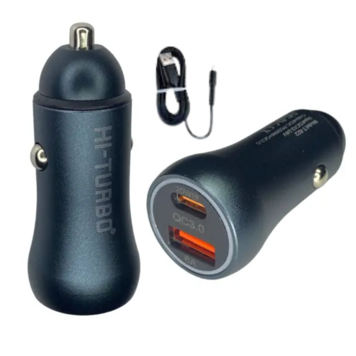 Set Incarcator Auto Hi-Turbo PD & QC 3.0 si Cablu USB to Type C [1]