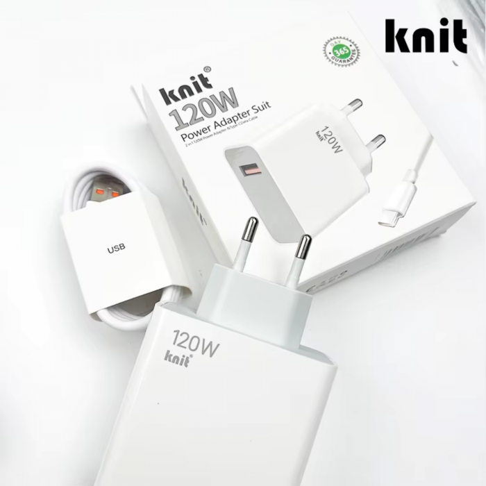 Set Incarcator Retea Super Fast Charger 120W  + Cablu USB to Type-C, 1m [10]