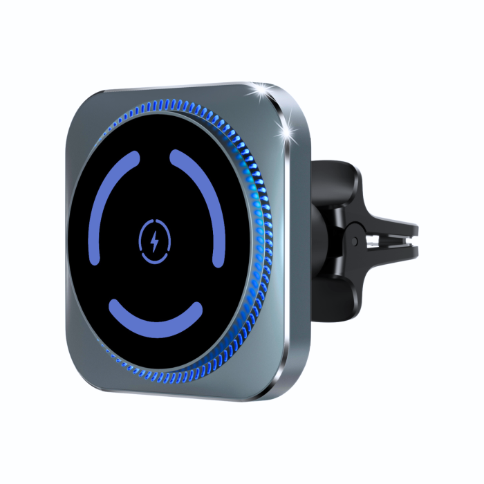 Super Strong MagSafe Auto Holder, Square with Fast Charge, Titan [2]