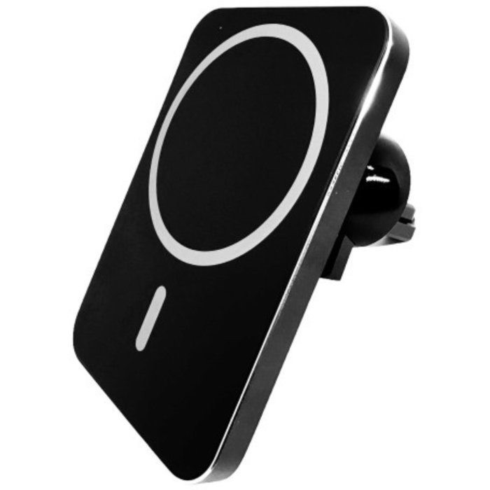Suport Auto din aluminiu cu MagSafe si Incarcare Wireless, Negru [2]