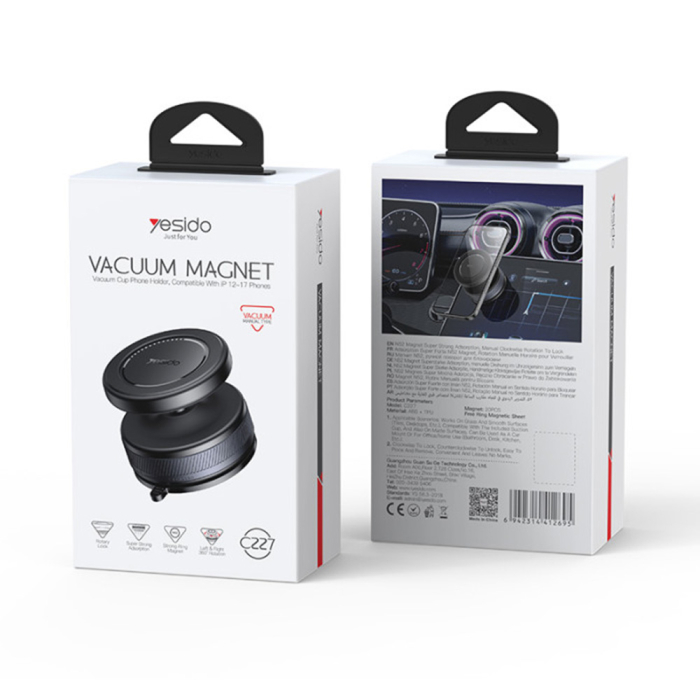 Suport Auto Magnetic Vacuum Suction Cup, 360, 16N - Black [5]