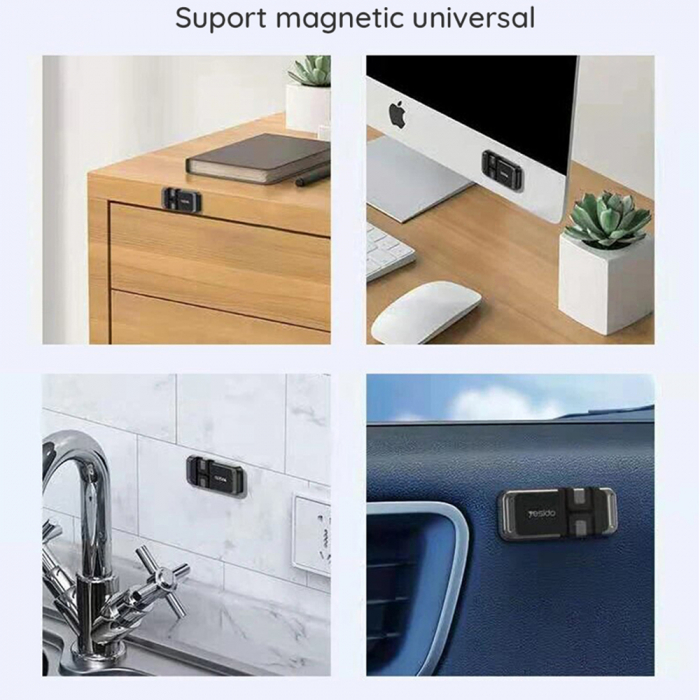 Suport Magnetic cu Autoadeziv si Organizator Cabluri, Black [5]