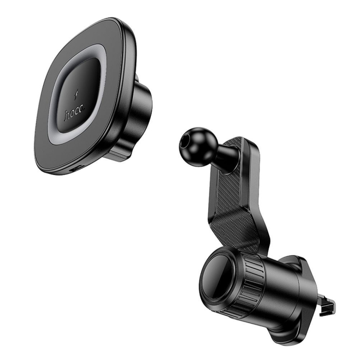 Suport telefon auto magnetic cu incarcare wireless Hoco 15W pentru bord HW30, negru [7]