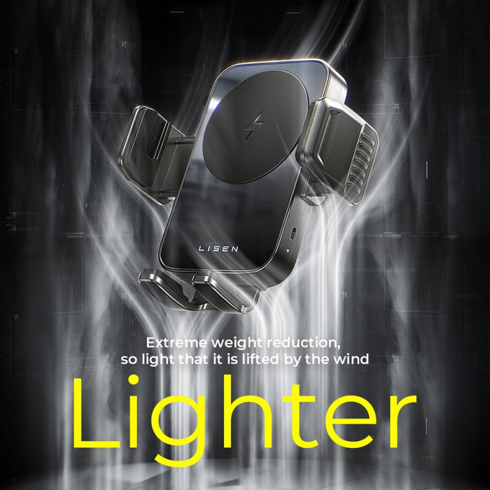 Suport Telefon Lisen 15W Wireless Charger, 360° Adjustment, Black [5]