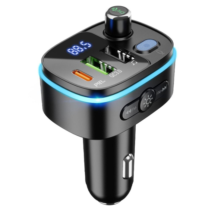 Transmițător auto Bluetooth Hoco 2 x USB A + USB C QC3.0 PD 20W E62 negru [6]